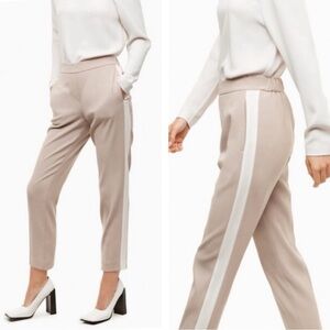 Aritzia Babaton Conan Pant Nude Tan Side Stripe Cropped Pants Size 2